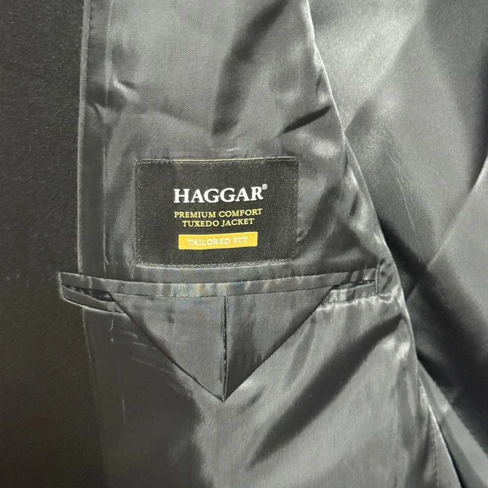 Haggar NEW Mens Premium Tuxedo Jacket 40 Regular Black Tailored Fit Event Formal